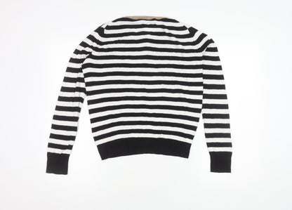 GAP Women's Black Striped Pullover Jumper M