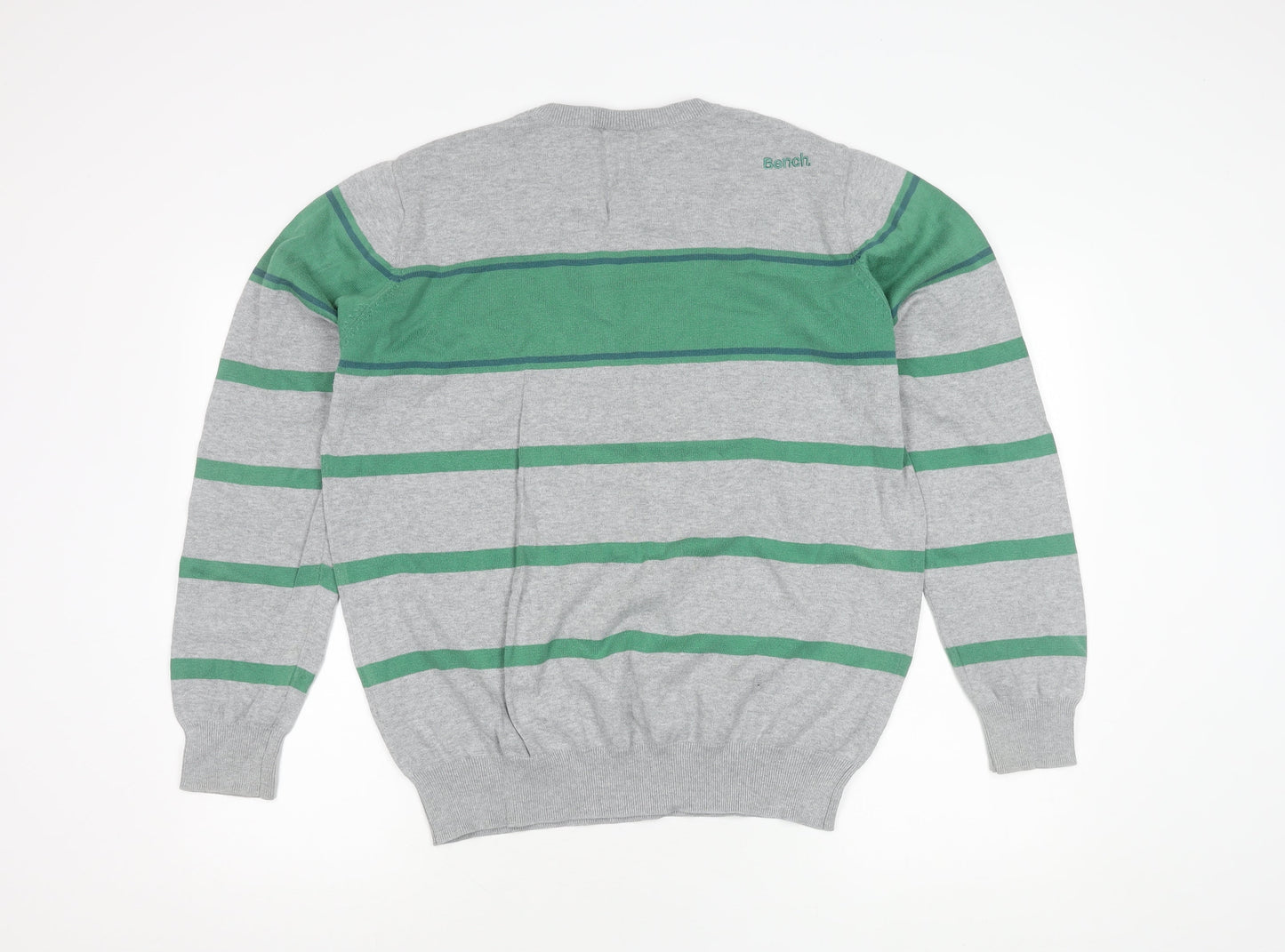 Bench Men's Grey striped Jumper Size XL
