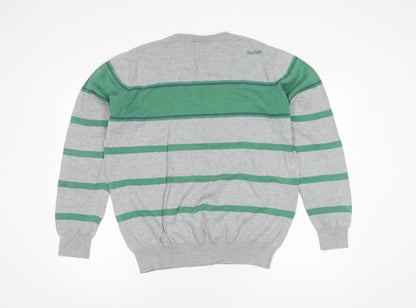 Bench Men's Grey striped Jumper Size XL