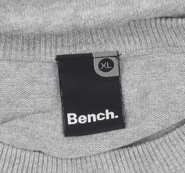 Bench Men's Grey striped Jumper Size XL