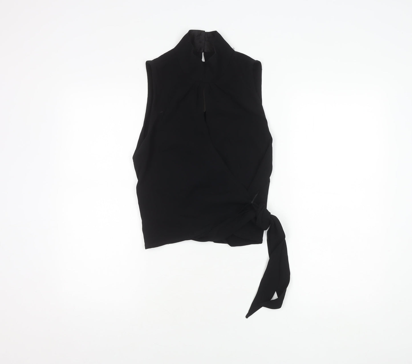 Womens UK Size 10 Coast Black Wrap Blouse