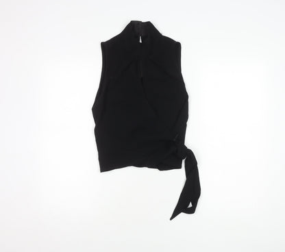 Womens UK Size 10 Coast Black Wrap Blouse