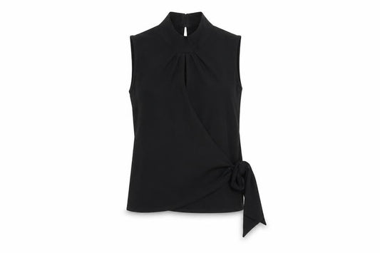 Womens UK Size 10 Coast Black Wrap Blouse