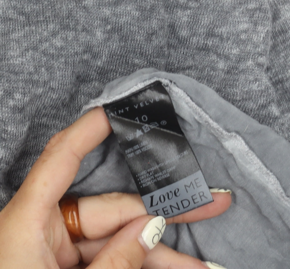 Womens UK Size 10 Mint Velvet Grey Cropped Blouse