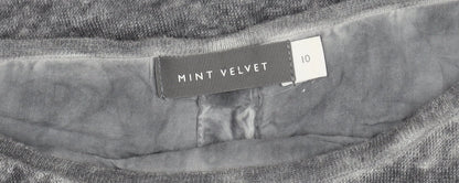 Womens UK Size 10 Mint Velvet Grey Cropped Blouse
