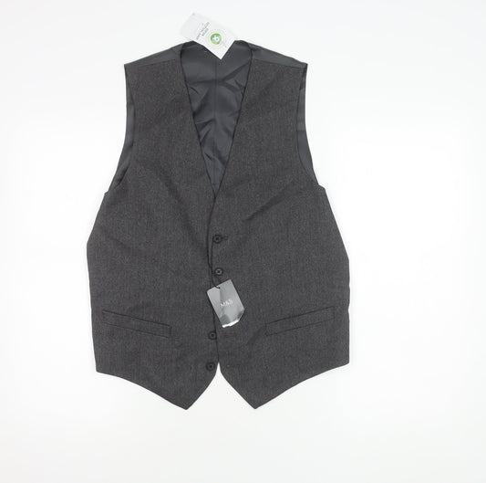 Mens UK Size 38 Marks and Spencer Regular Grey Suit Waistcoat