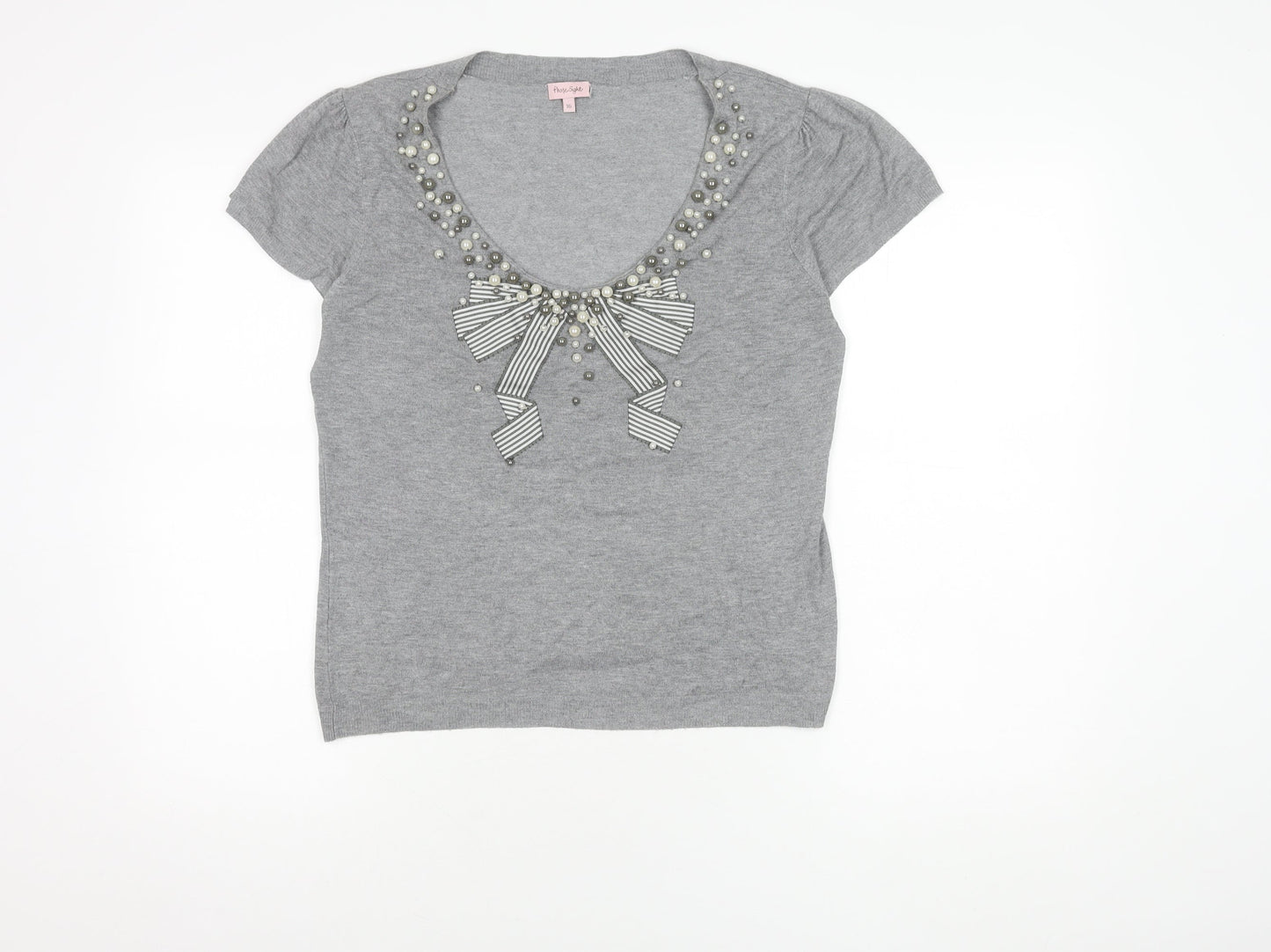 Womens UK Size 16 Phase Eight Grey Basic T-Shirt