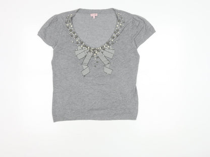 Womens UK Size 16 Phase Eight Grey Basic T-Shirt