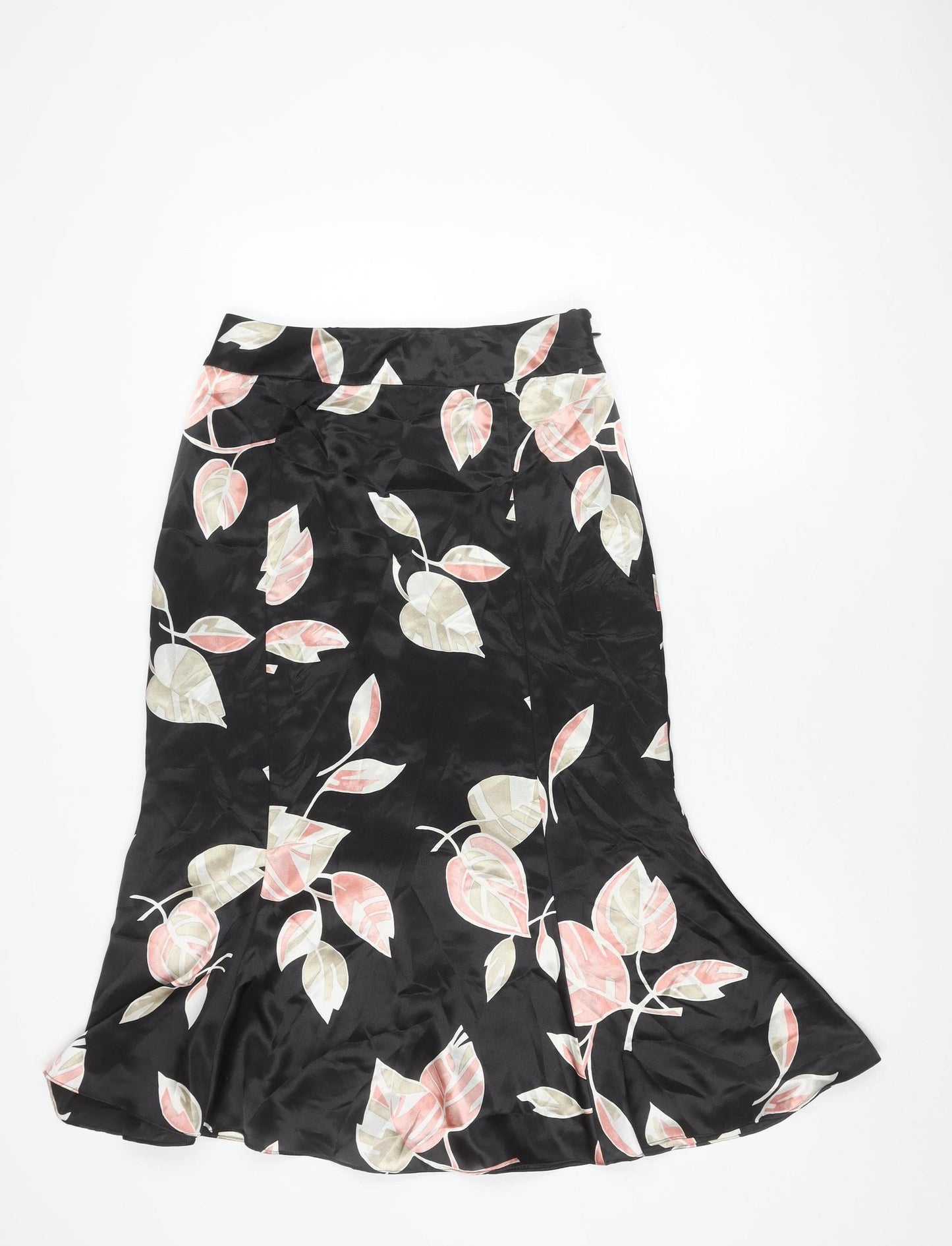Jacques Vert Women's Black Floral A-Line Skirt, Size 10