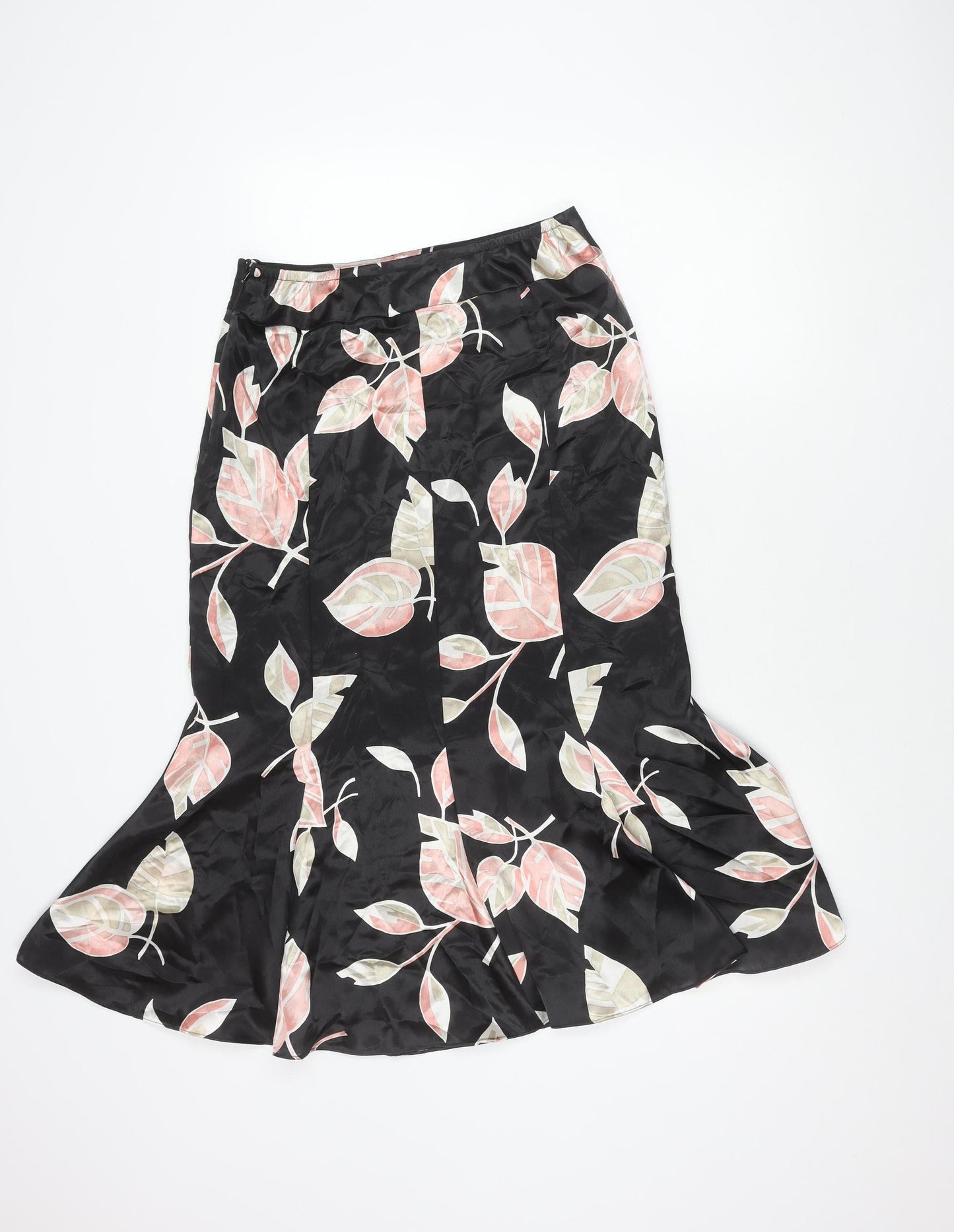 Jacques Vert Women's Black Floral A-Line Skirt, Size 10
