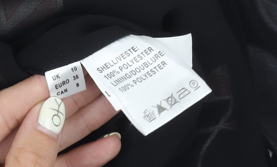 Jacques Vert Women's Black Floral A-Line Skirt, Size 10