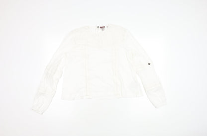 Womens UK Size 8 Superdry White Basic Blouse