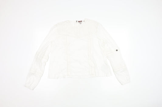Womens UK Size 8 Superdry White Basic Blouse