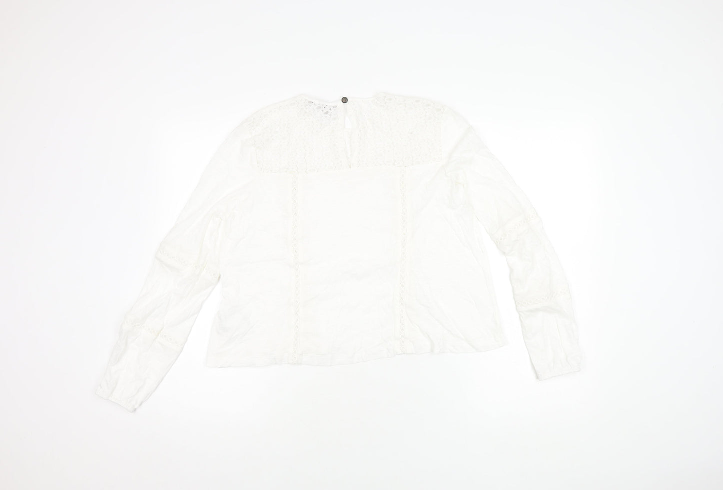 Womens UK Size 8 Superdry White Basic Blouse