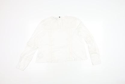 Womens UK Size 8 Superdry White Basic Blouse