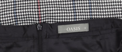 Oasis Women's Check Pencil Skirt Multicoloured Size 16