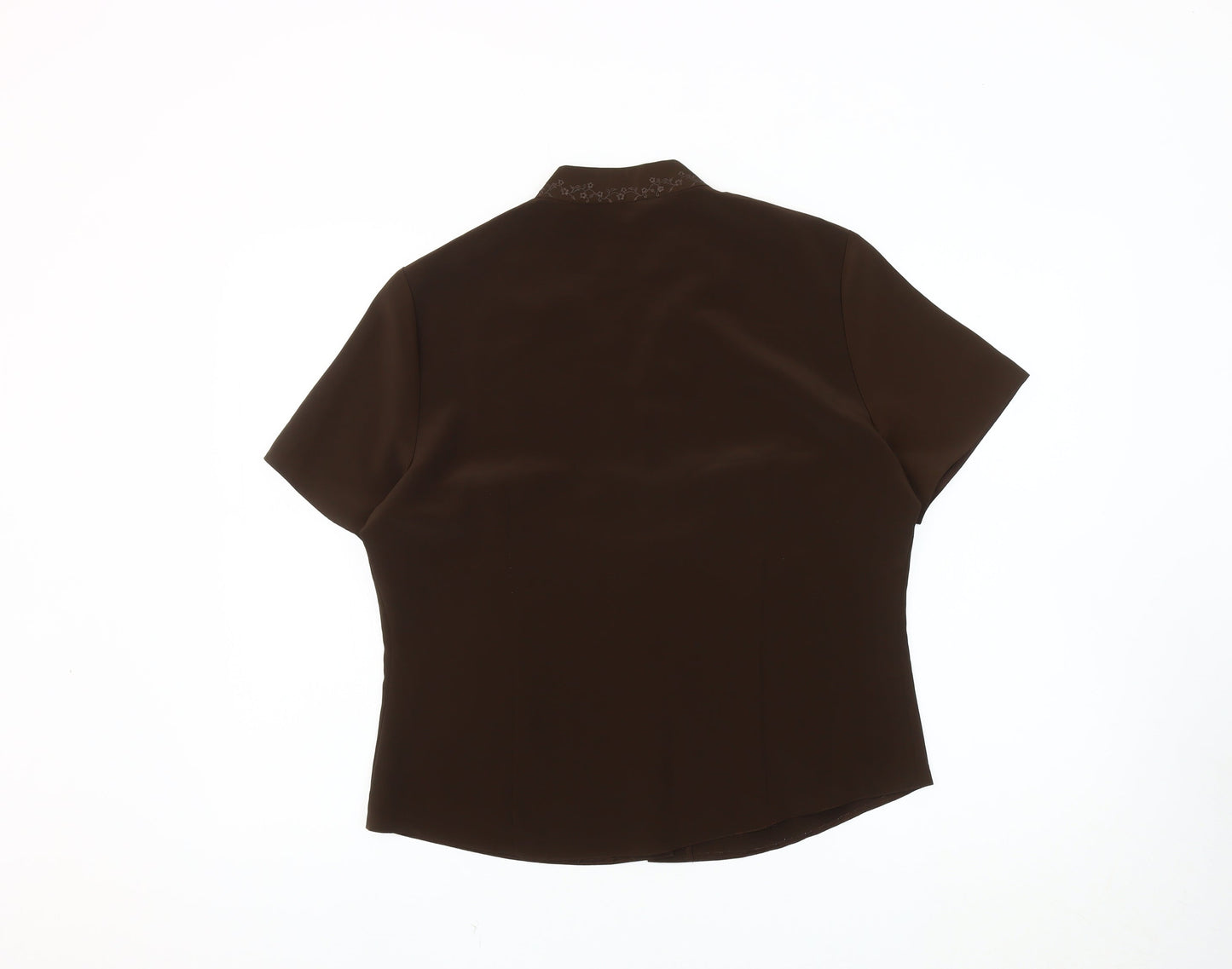 Womens UK Size 14 BHS Brown Basic Button-Up