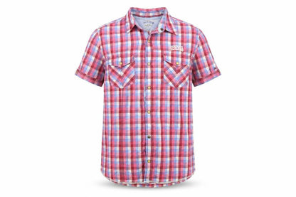 Front view of Hilfiger Denim Men's Checked Short Sleeve Shirt M