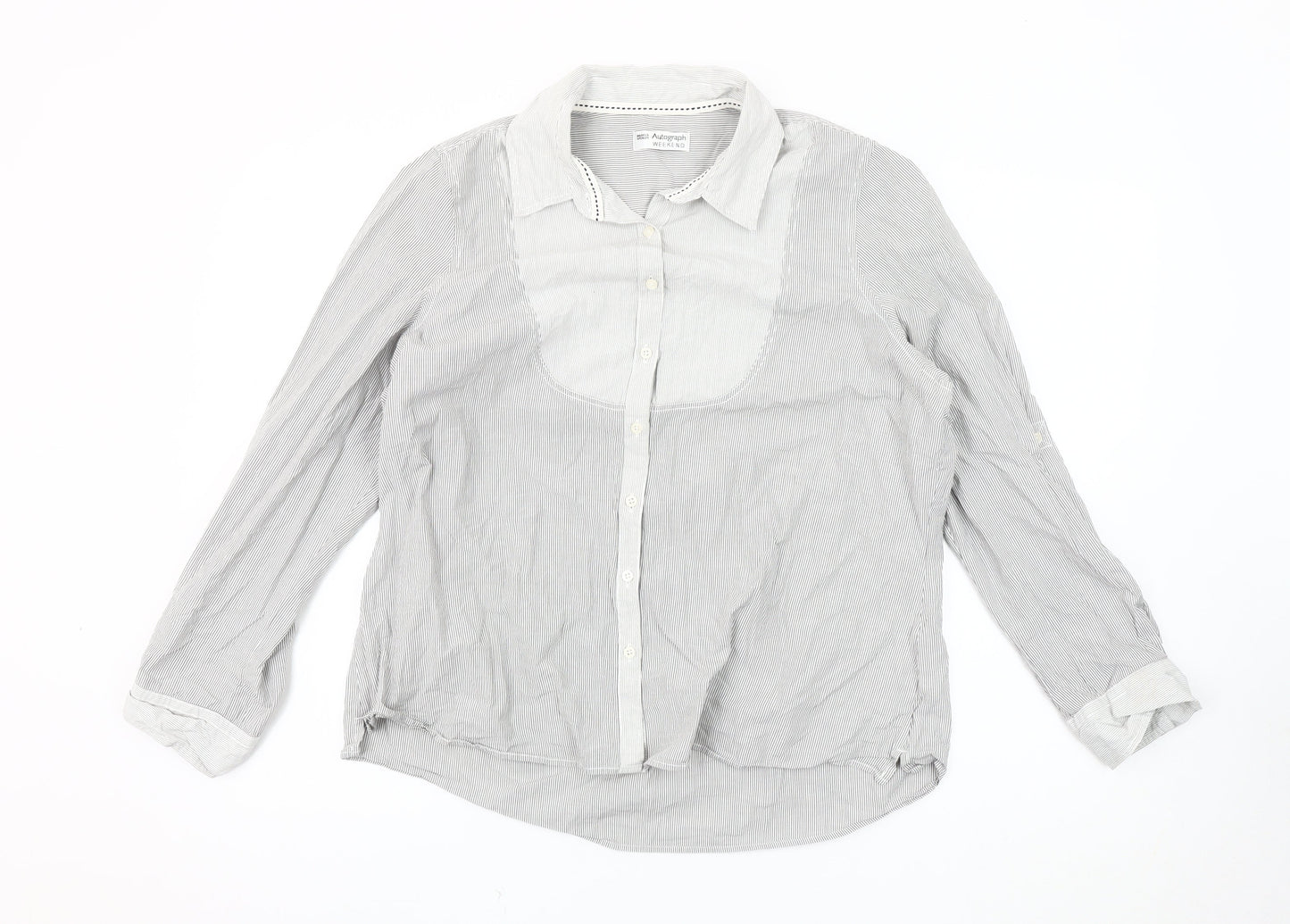 Womens UK Size 20 Marks and Spencer Grey Basic Button-Up