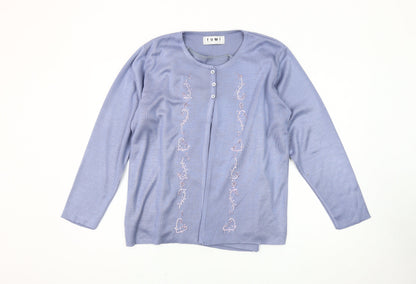 Tumi Collection Women's Blue Cardigan, One Size, Embroidered