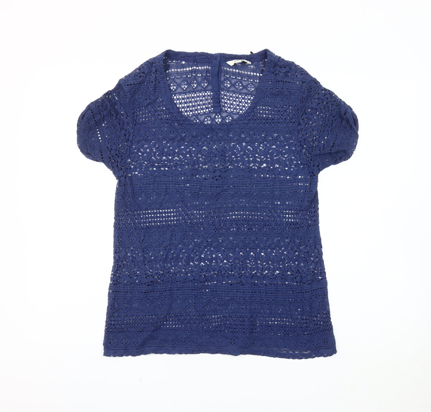 Womens UK Size 12 FatFace Blue Cropped Blouse