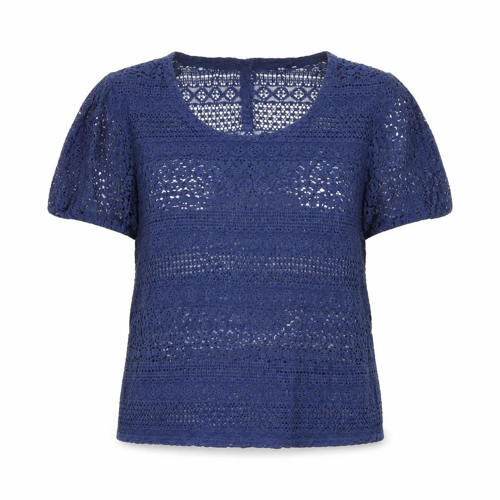 Womens UK Size 12 FatFace Blue Cropped Blouse