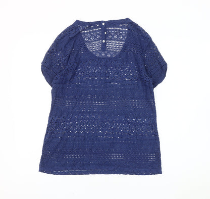 Womens UK Size 12 FatFace Blue Cropped Blouse