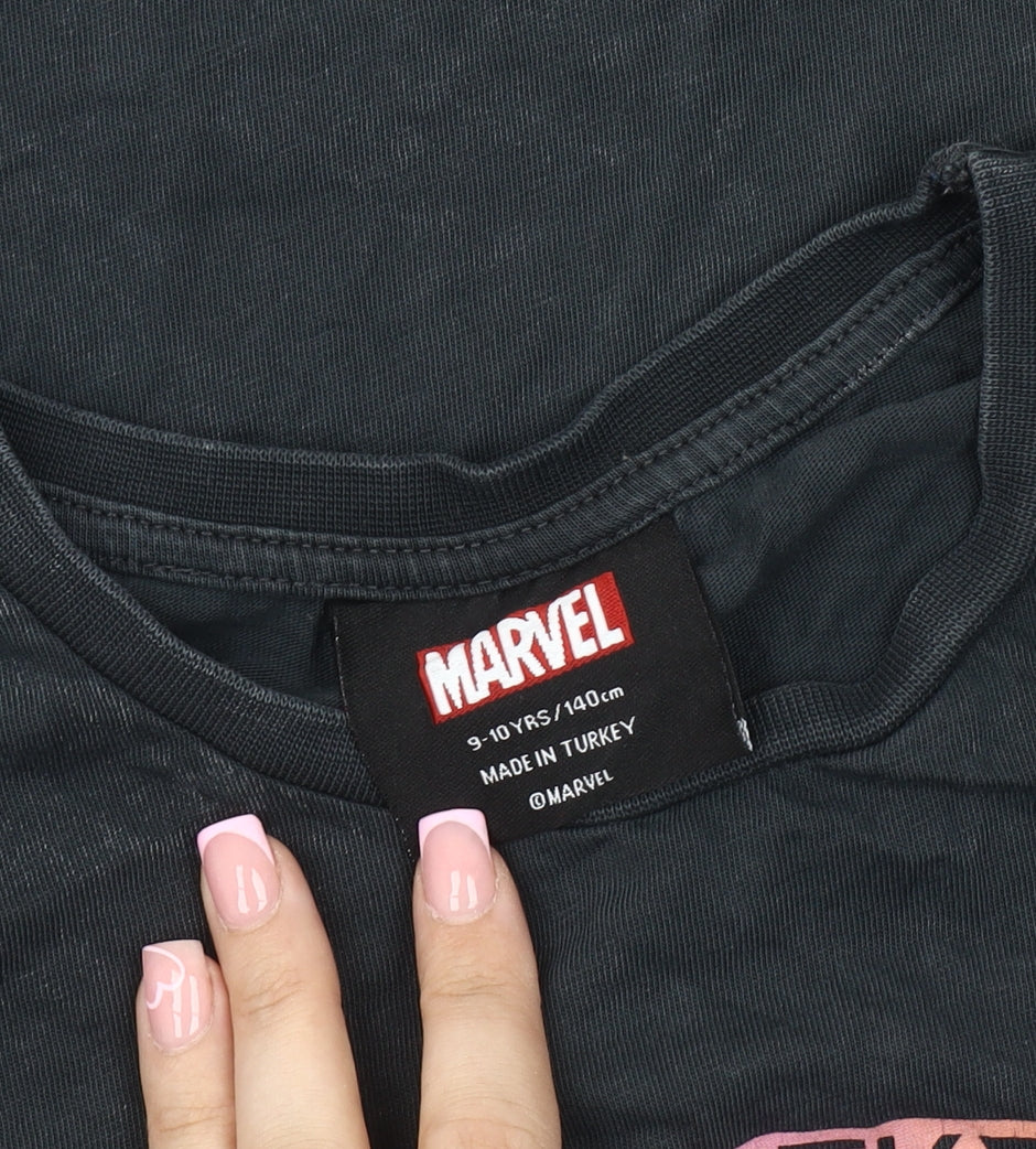 Marvel Boys Black T-Shirt Black Panther 9-10 Years