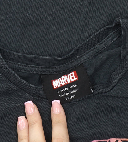 Marvel Boys Black T-Shirt Black Panther 9-10 Years