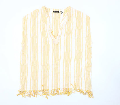Womens UK Size 8 Zara Yellow Tunic Blouse