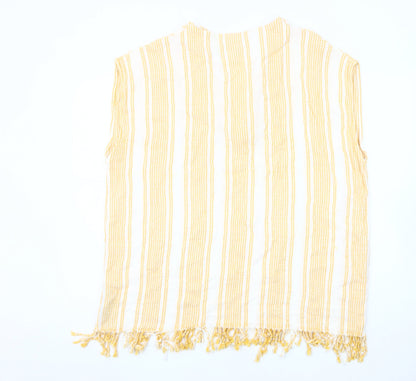 Womens UK Size 8 Zara Yellow Tunic Blouse