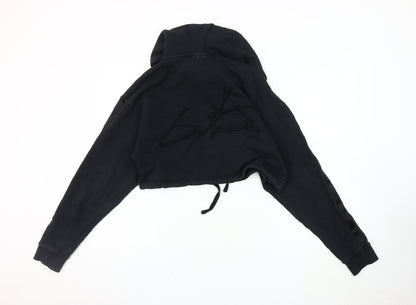 The Couture Club Women Black XS Cropped Hoodie