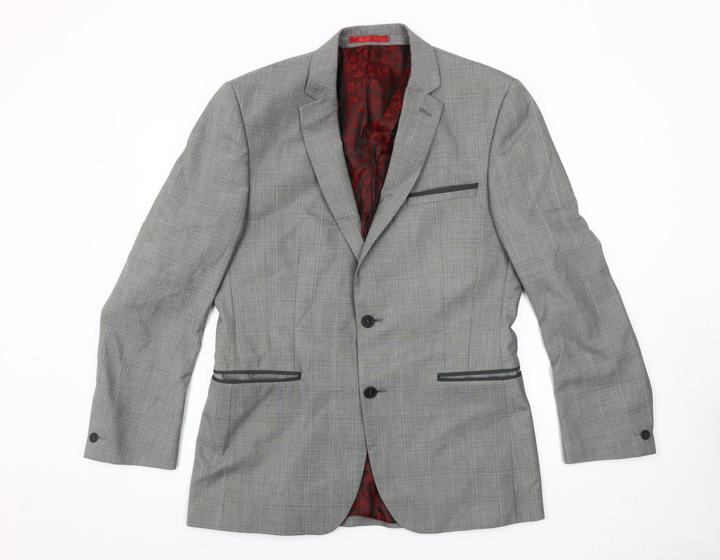 Mens UK Size 40 Red Herring Regular Grey Suit Jacket