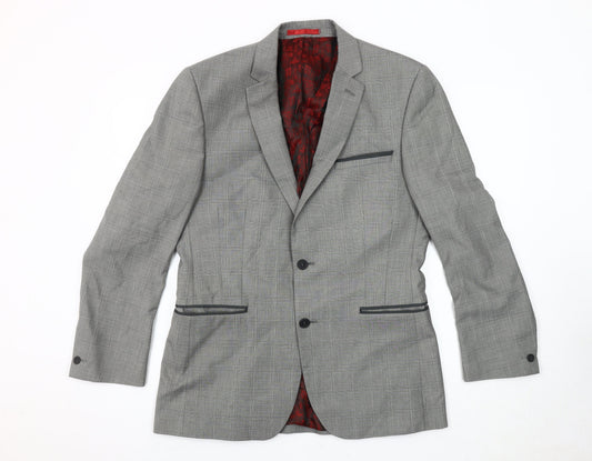 Mens UK Size 40 Red Herring Regular Grey Suit Jacket