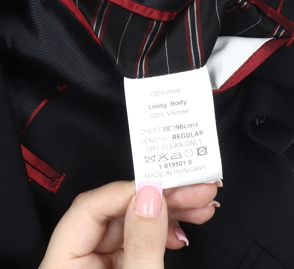 Mens UK Size 38 Lambretta Regular Black Suit Jacket