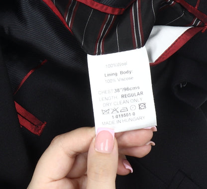 Mens UK Size 38 Lambretta Regular Black Suit Jacket