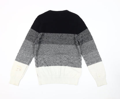 Jack & Jones Men's Medium Black Grey Pullover Crew Neck Jumper