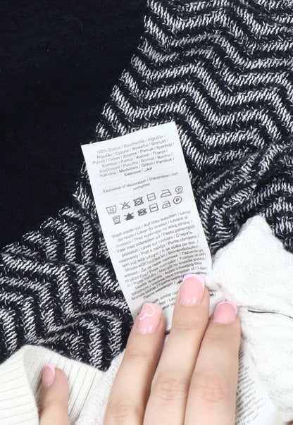 Jack & Jones Men's Medium Black Grey Pullover Crew Neck Jumper