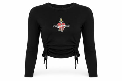Womens UK Size XS FB Sister Black Cropped T-Shirt