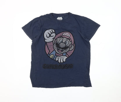 Bioworld Super Mario Men's Blue M T-Shirt
