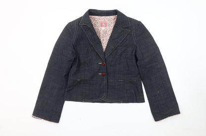 Avoca Women's Blue Denim Blazer Size 12 Cropped Casual