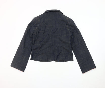 Avoca Women's Blue Denim Blazer Size 12 Cropped Casual