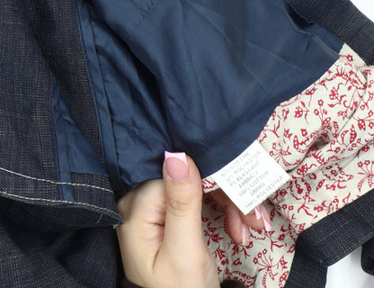 Avoca Women's Blue Denim Blazer Size 12 Cropped Casual