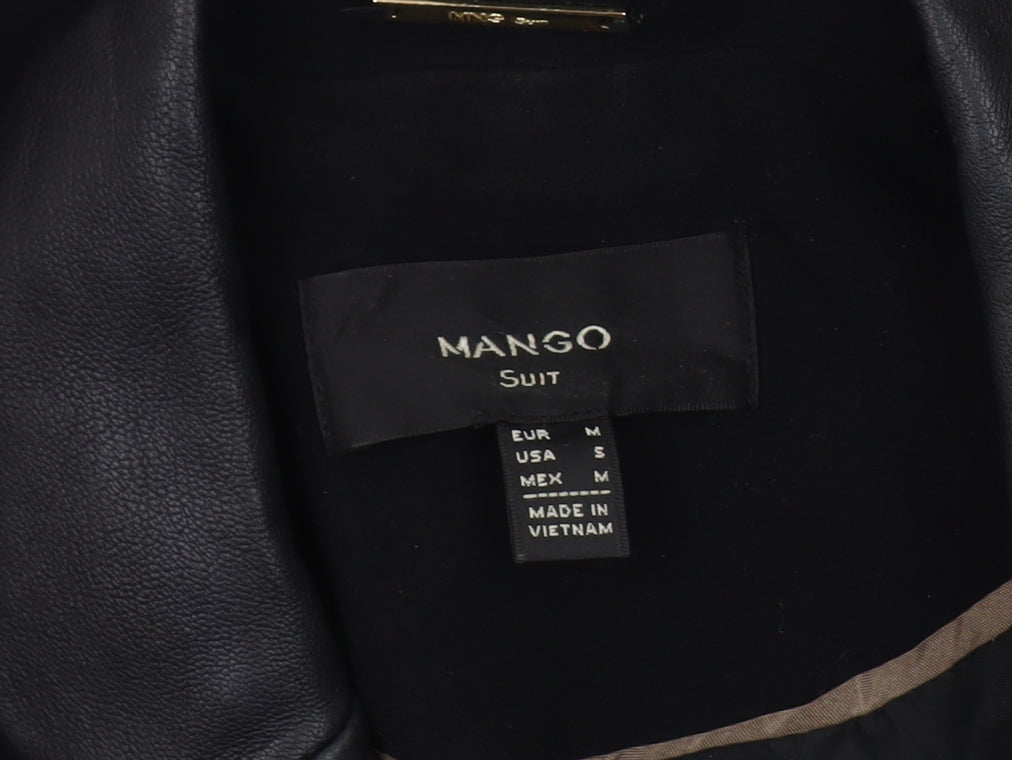 Mango Women's Black Suit Jacket Shawl Lapel Size 12 Formal
