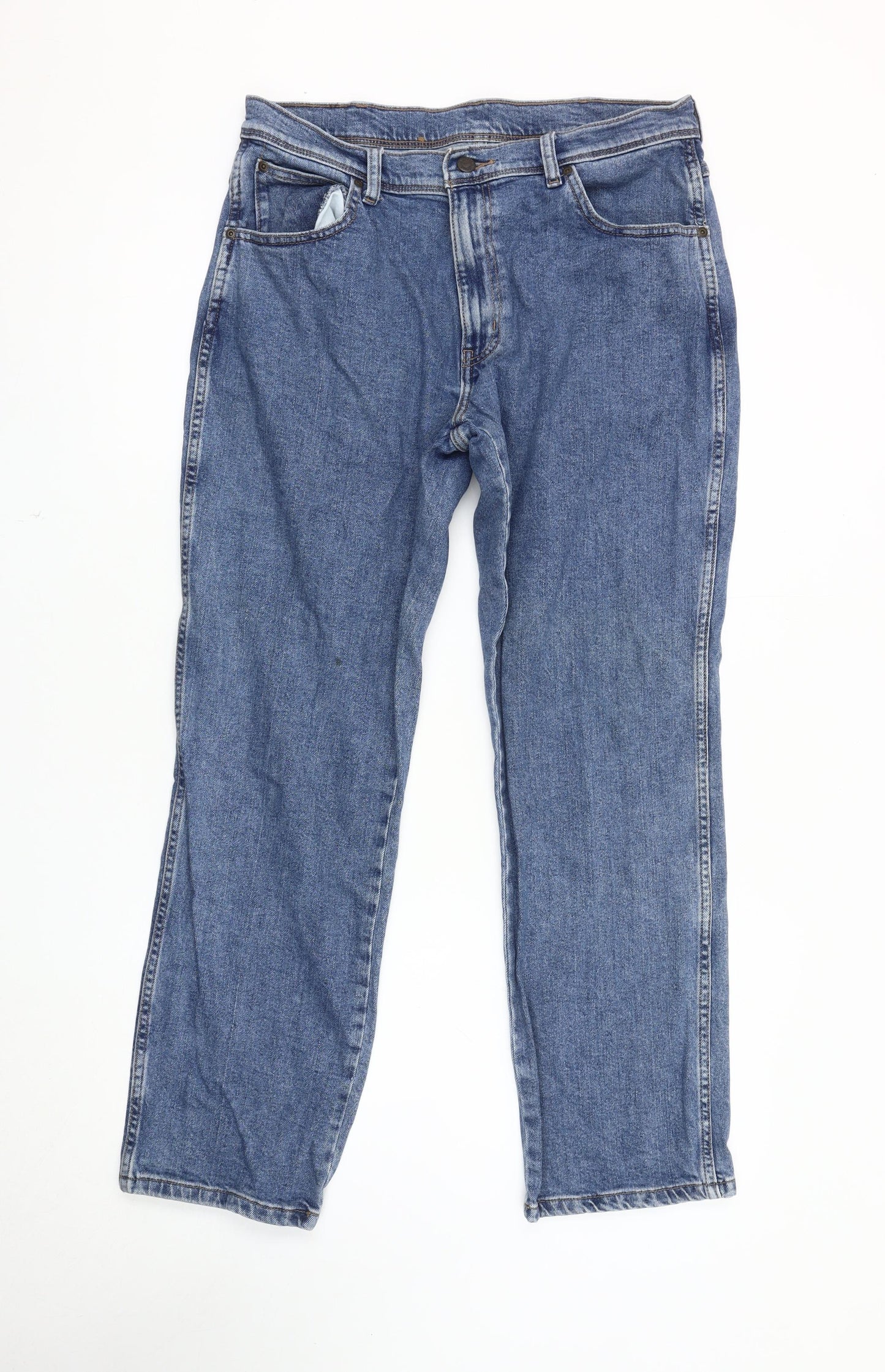 Wrangler Men's Blue Straight Jeans Size L, W34 L30