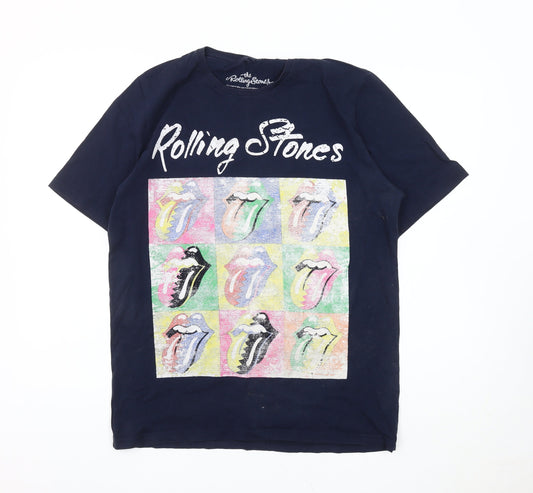 The Rolling Stones Men's Blue Graphic T-Shirt M