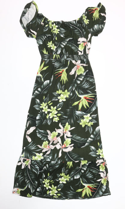 Oasis Women’s Floral Off Shoulder Midi Dress, S
