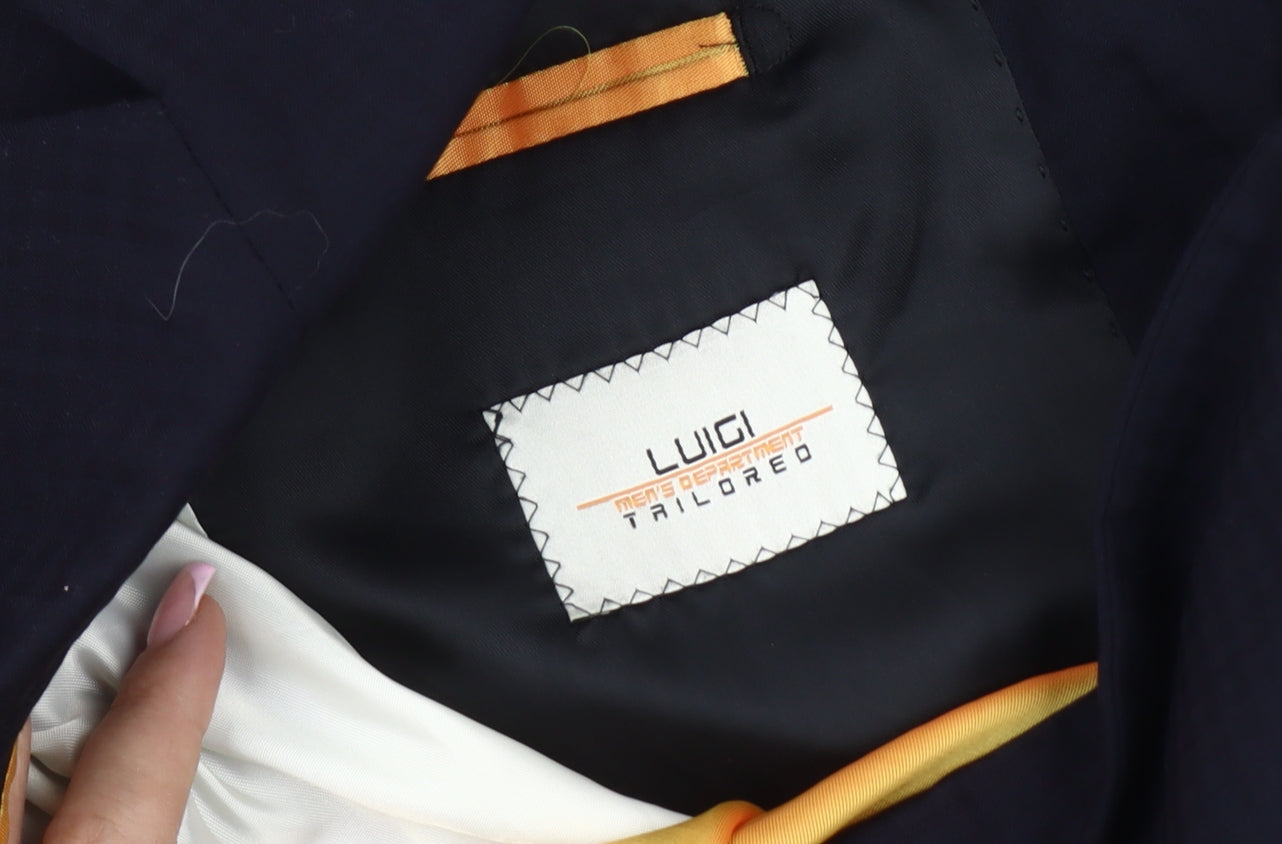 Luigi Men's Blue Blazer UK 38 Single-Breasted Jacket