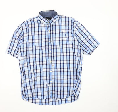 Greenwoods Men's Blue Medium Casual Check Shirt
