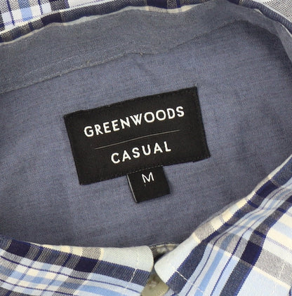 Greenwoods Men's Blue Medium Casual Check Shirt